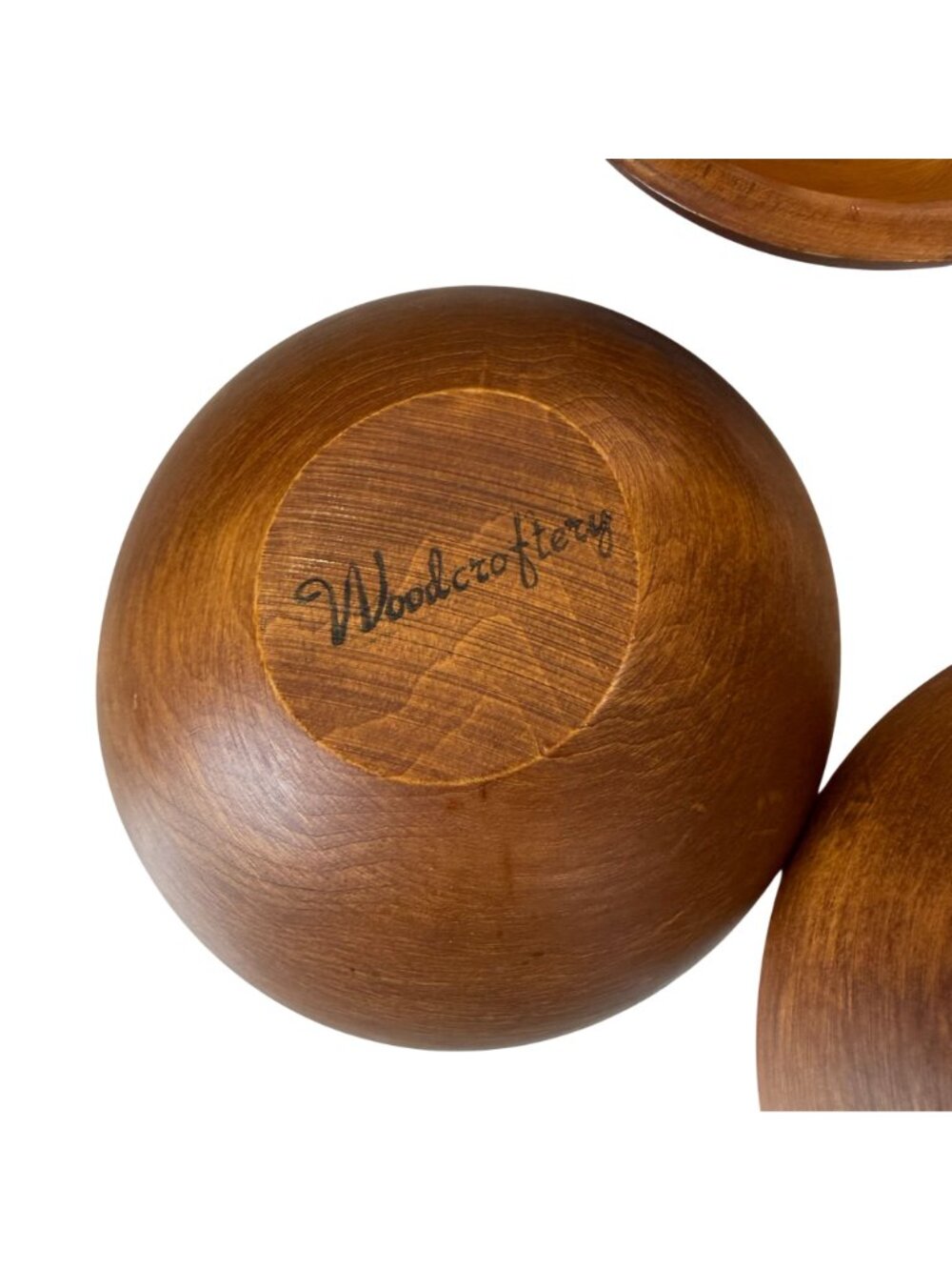 MCM Woodcraftery Handcrafted Wooden Salad Bowls Set of 6 Rustic Kitchenware - Picture 7 of 11